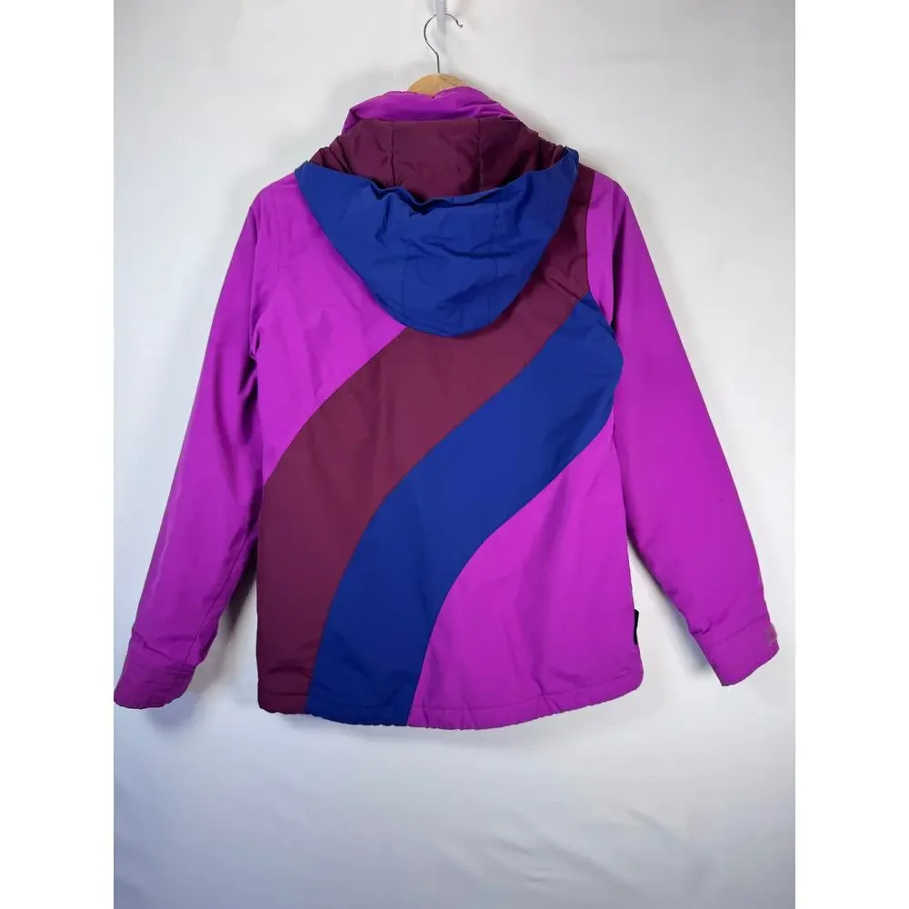 Burton Girls Dryride Snowboard Jacket L 14 16 Purple Colorblock Insulated Ski